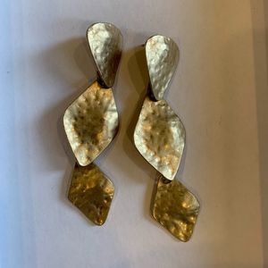 Kenneth Jay Lane Jewelry - Kenneth Jay Lane gold hammered layered earrings Kenneth Jay Lane Jewelry - Kenneth Jay Lane gold hammered layered earrings
